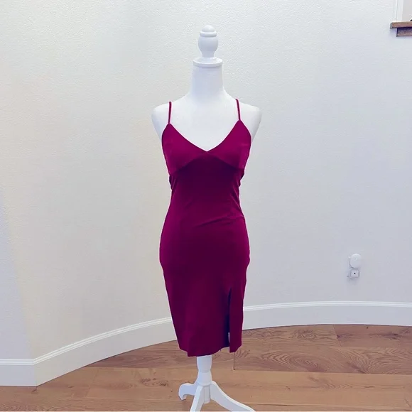polka dot burgundy dress Lily Off Shoulder Polka Dot Evening Dress in Burgundy/White main image 1